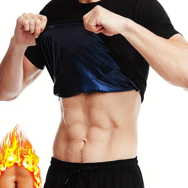 Menās Sweat Sauna T-Shirt Waist Trainer