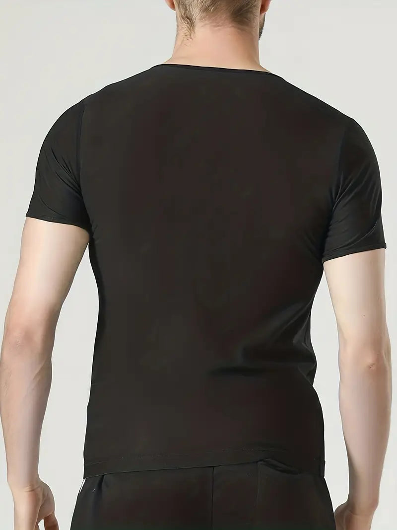 Menās Sweat Sauna T-Shirt Waist Trainer