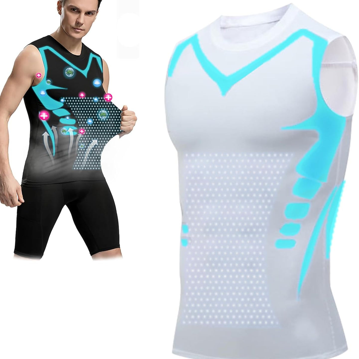 Menâs Ionic Shaping Slimming Compression Vest