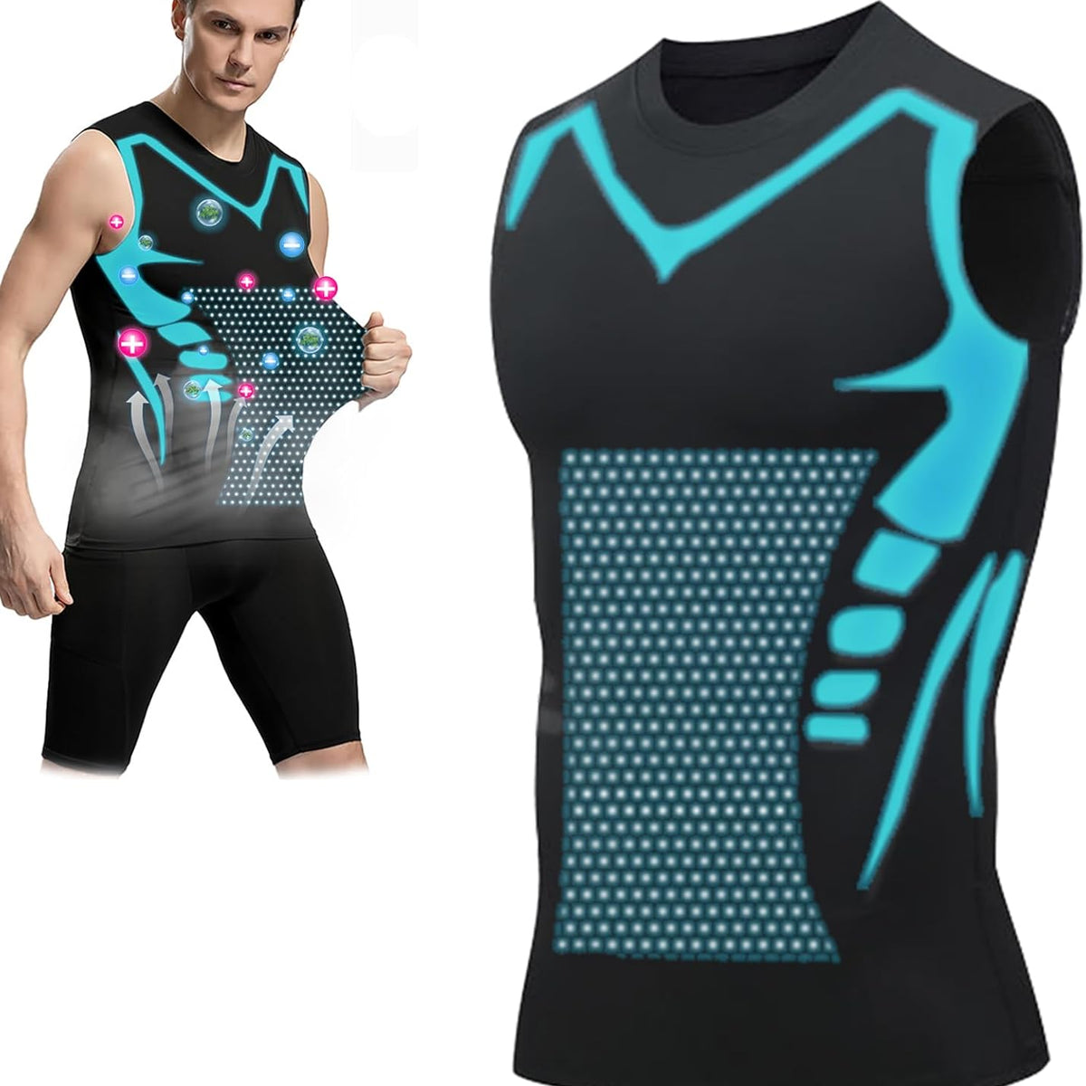 Menâs Ionic Shaping Slimming Compression Vest