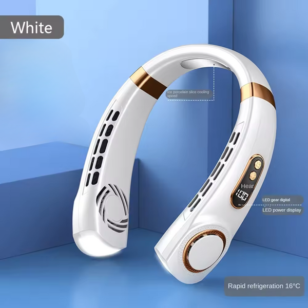 Bladeless Rechargeable Neck Fan with Digital Display