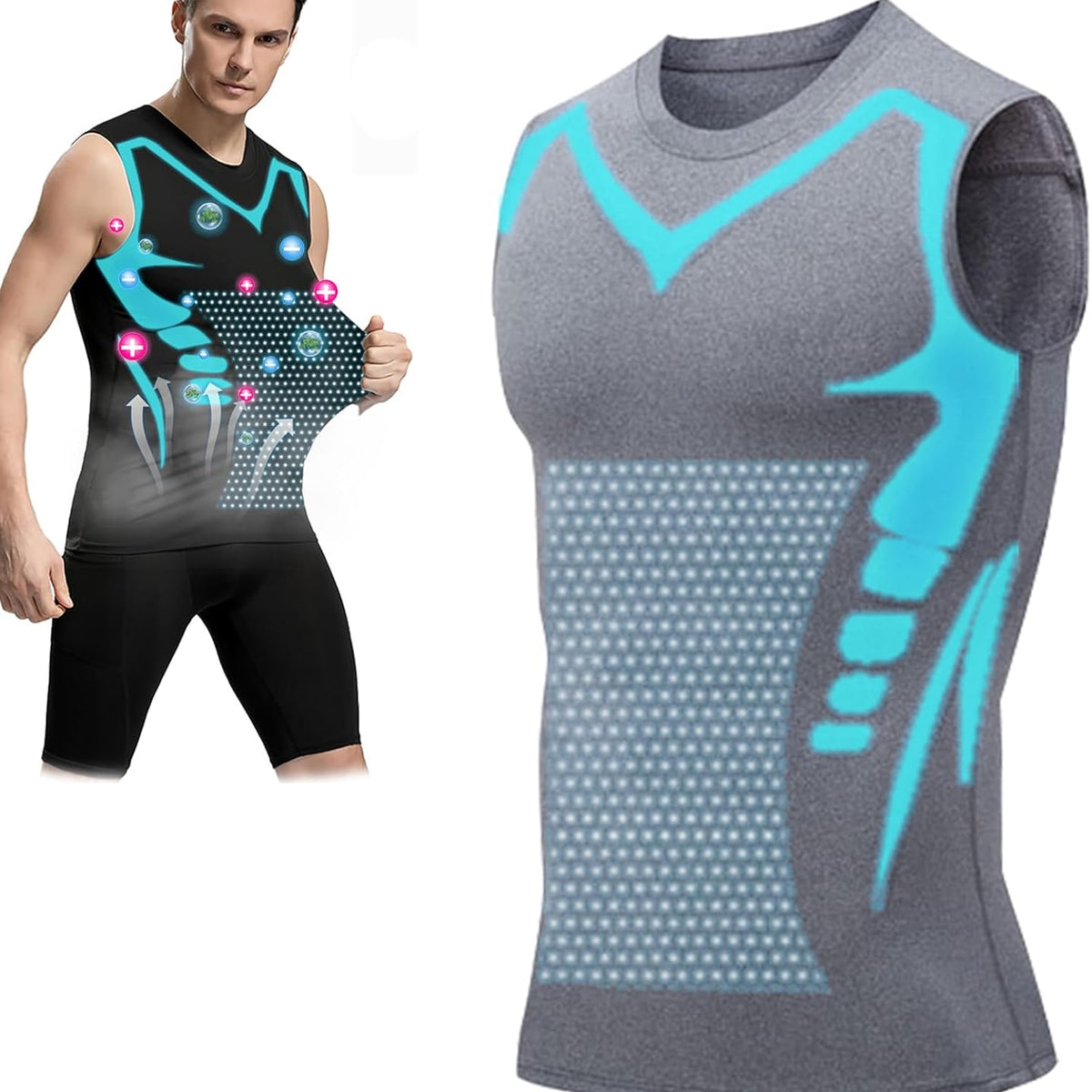 Menâs Ionic Shaping Slimming Compression Vest