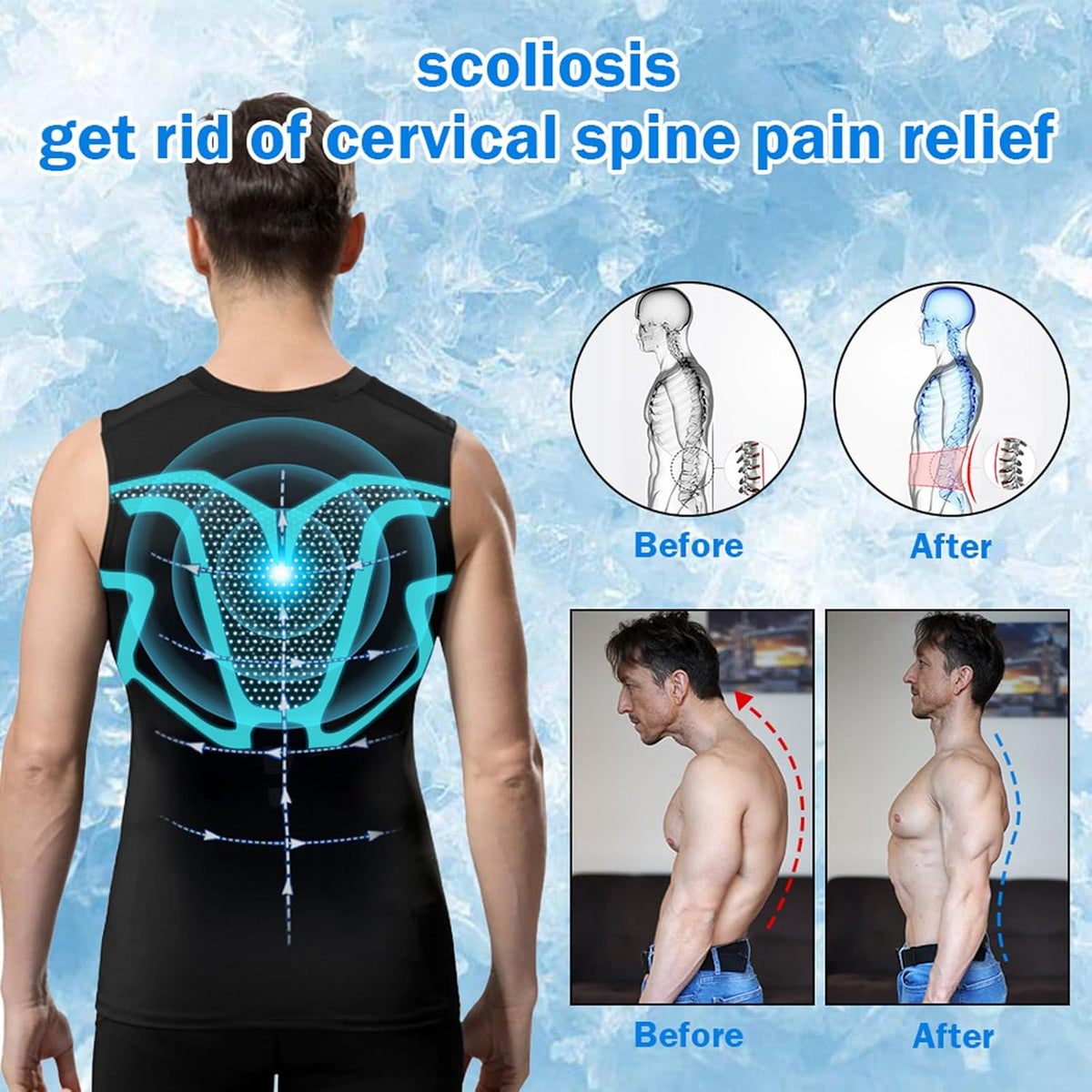 Menâs Ionic Shaping Slimming Compression Vest