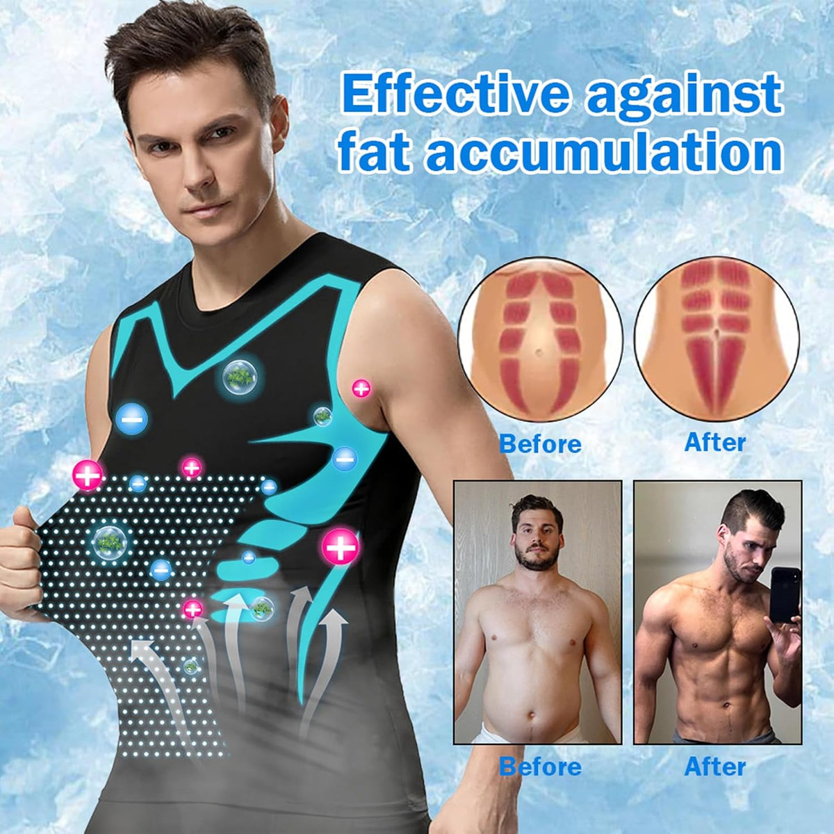 Menâs Ionic Shaping Slimming Compression Vest
