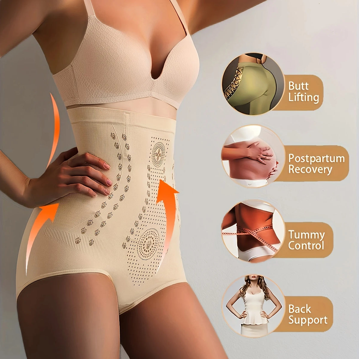 High-Waist Tummy Control Shapewear Briefs – Slimming & Seamless Fit