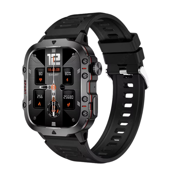 Rugged Military-Grade Waterproof Smartwatch – Bluetooth, Fitness Tracking & Long Battery Life