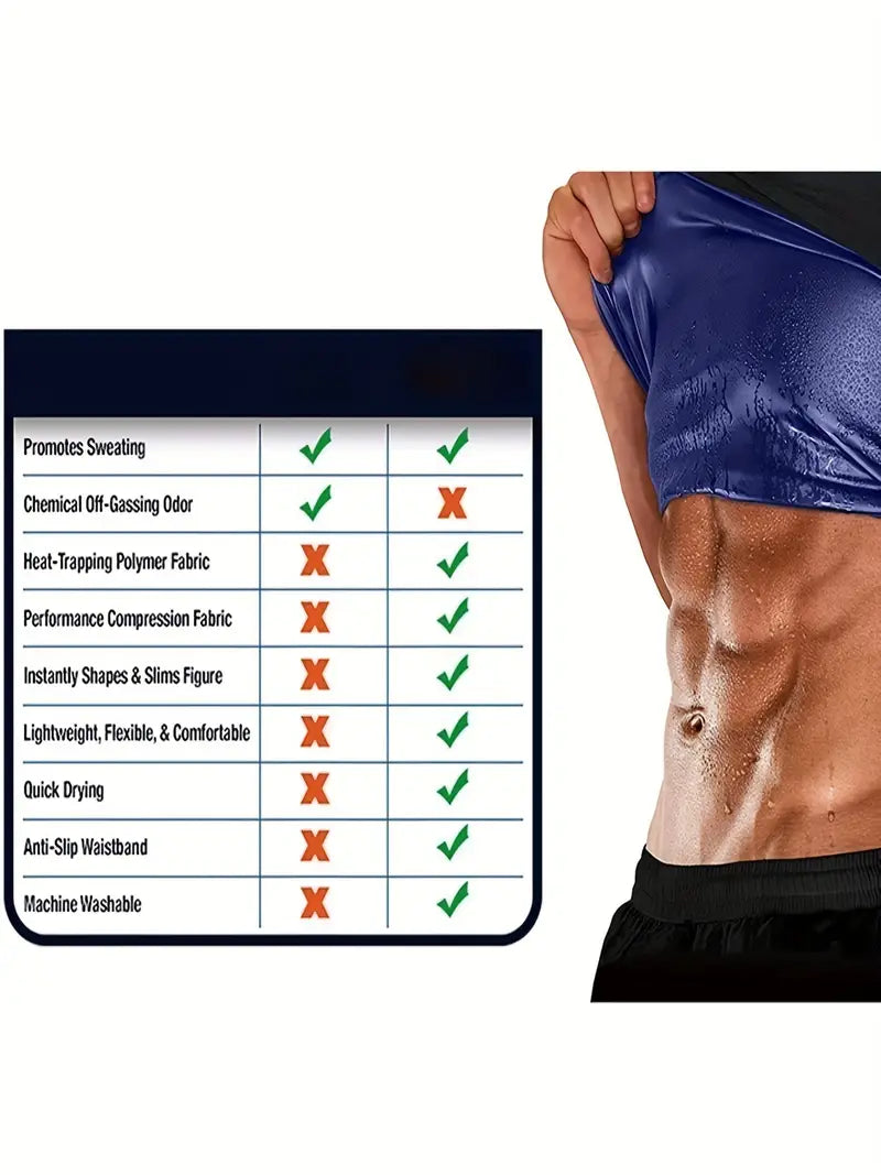 Menās Sweat Sauna T-Shirt Waist Trainer