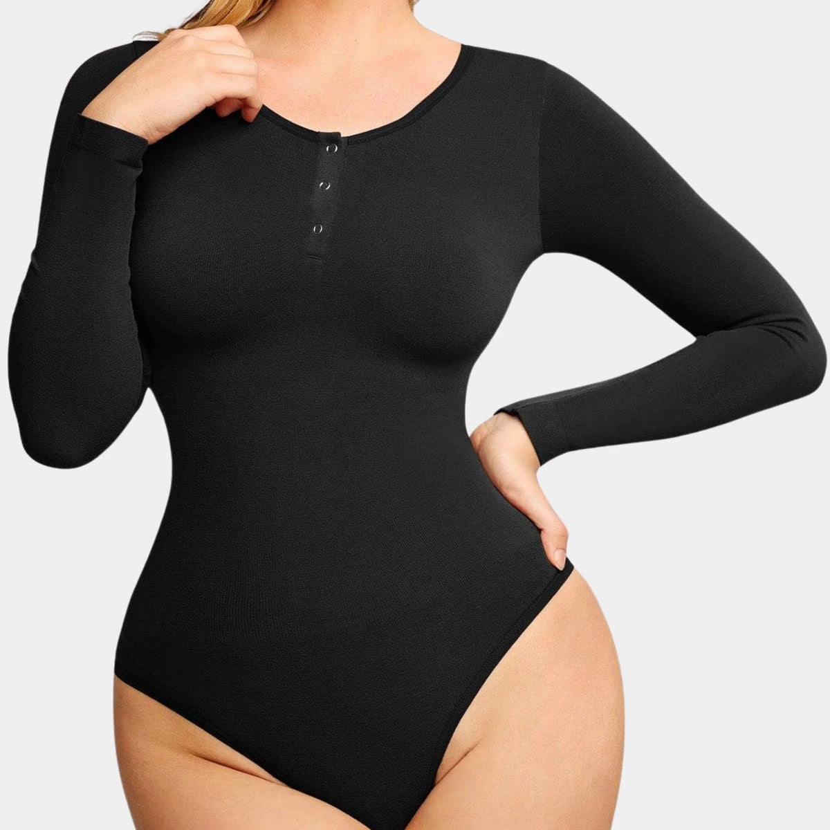 Seamless Long Sleeve Bodysuit – Tummy Control & Slimming - Abby