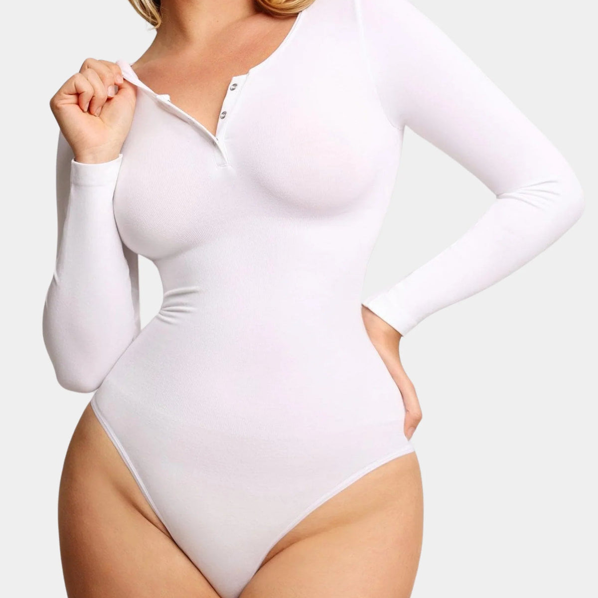 Seamless Long Sleeve Bodysuit – Tummy Control & Slimming - Abby