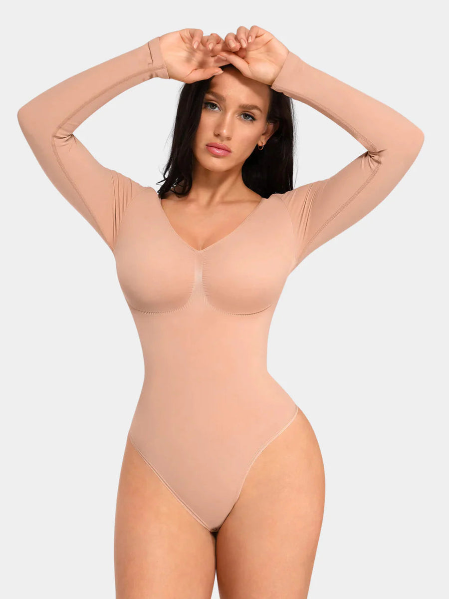 Womenâs Long Sleeve Shapewear Bodysuit - Silvia