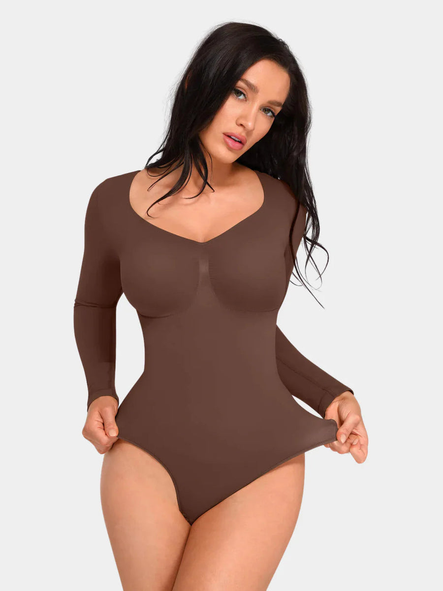 Womenâs Long Sleeve Shapewear Bodysuit - Silvia