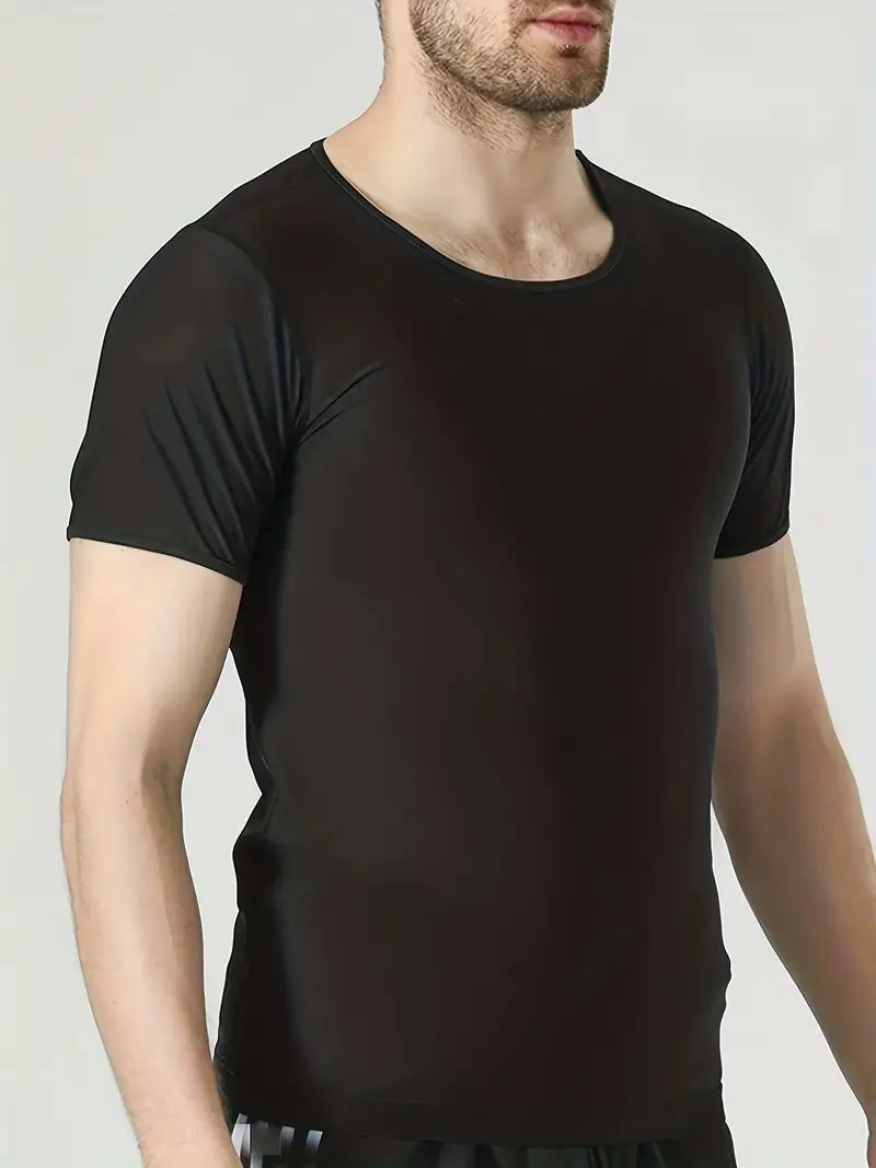 Menās Sweat Sauna T-Shirt Waist Trainer