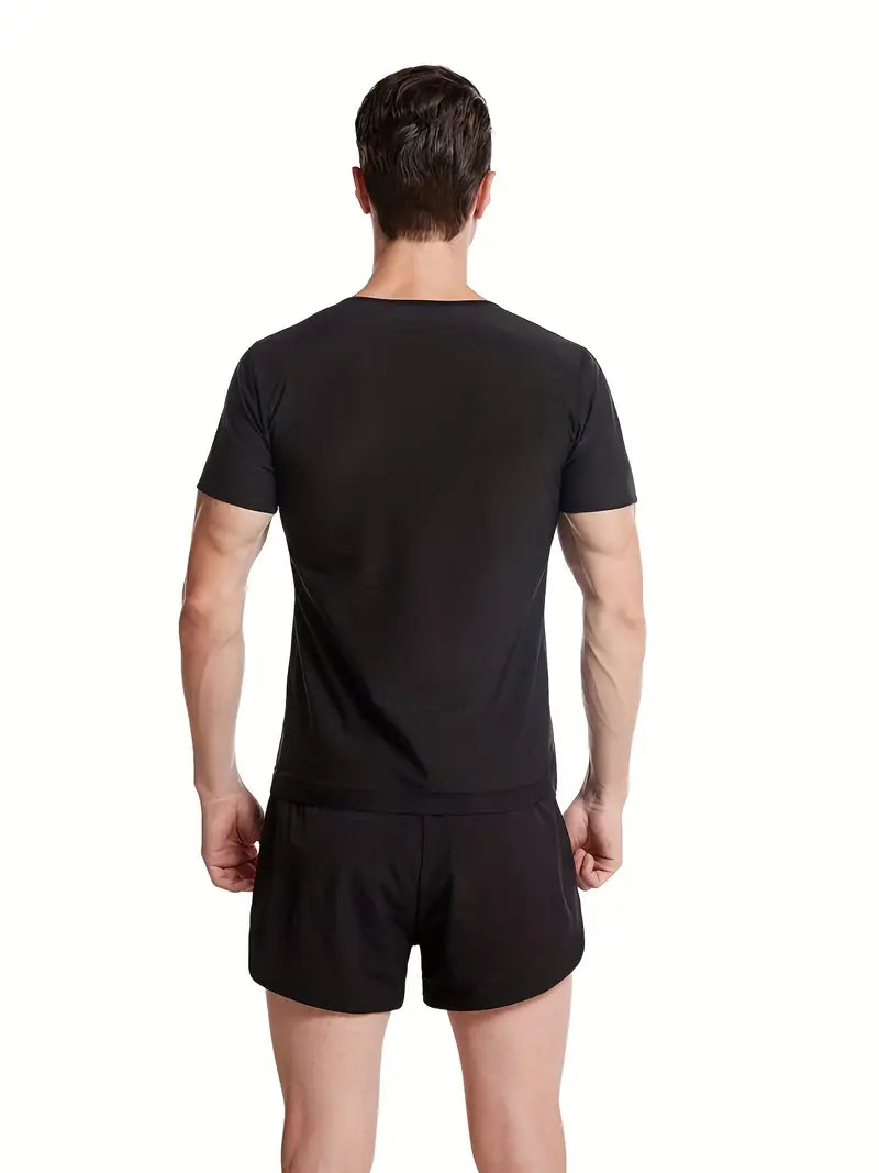 Menās Sweat Sauna T-Shirt Waist Trainer