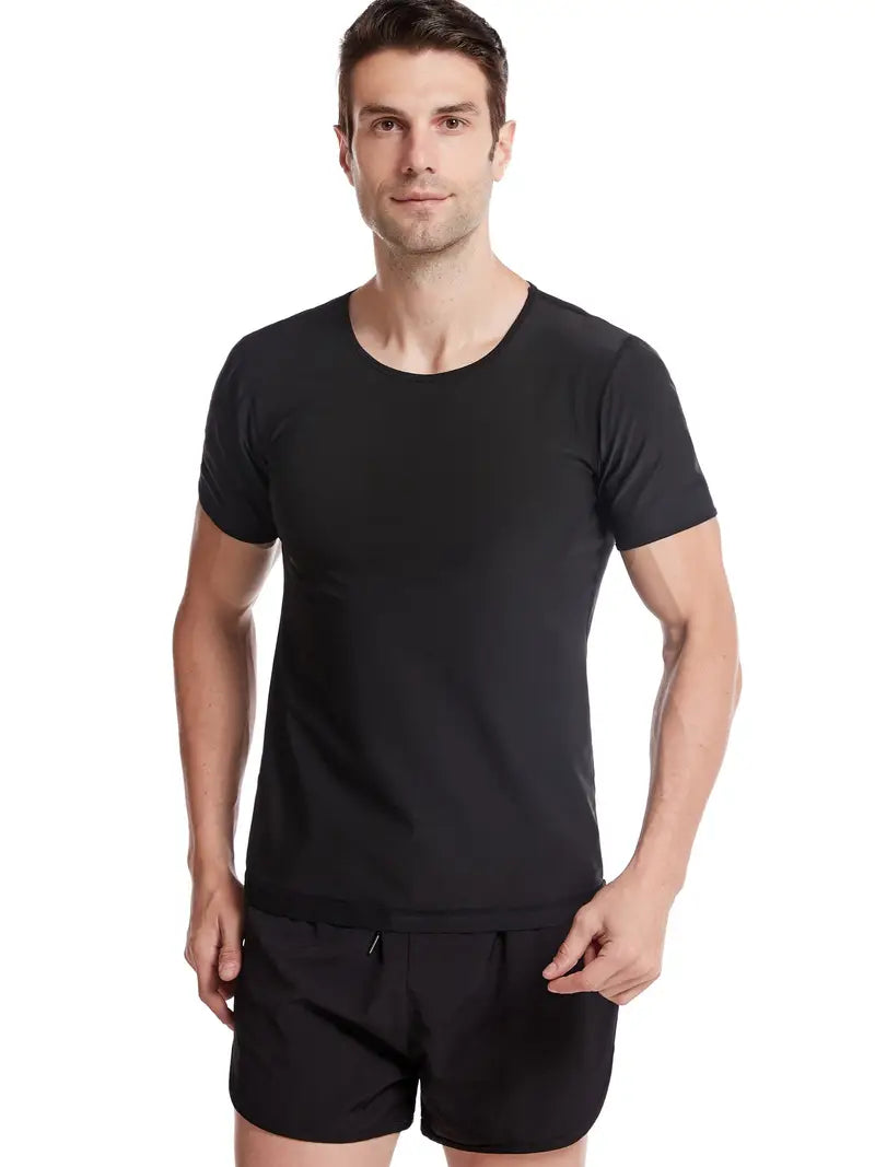 Menās Sweat Sauna T-Shirt Waist Trainer