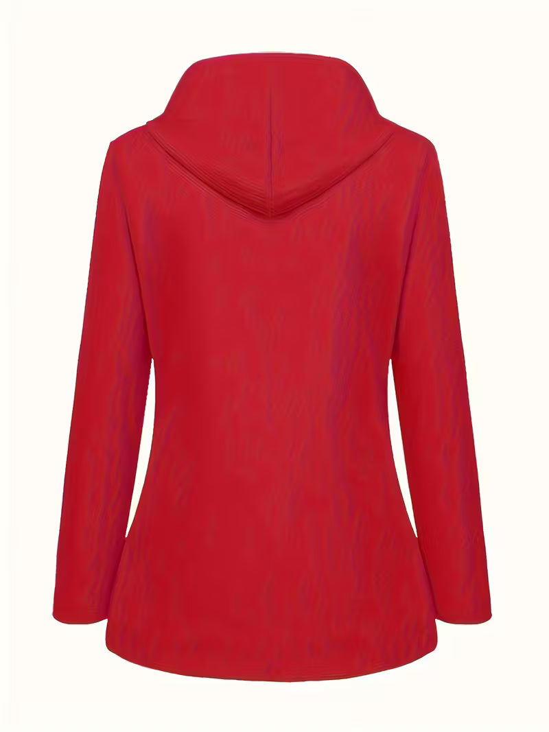 Women’s Waterproof Hooded Raincoat – Lightweight Rain Jacket with Striped Lining