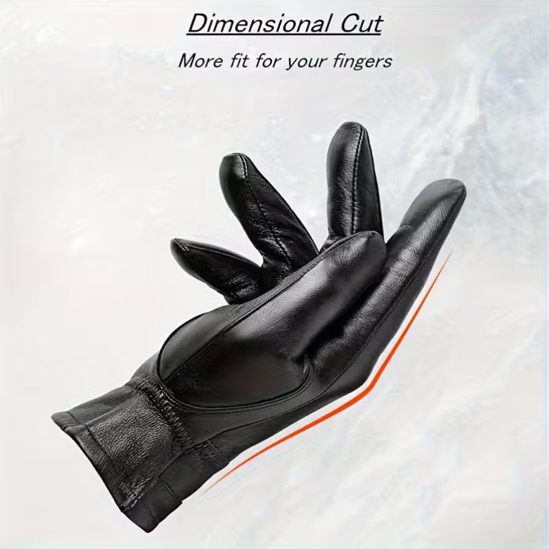 Unisex Sheepskin Winter Gloves – Warm, Breathable Full-Finger Design