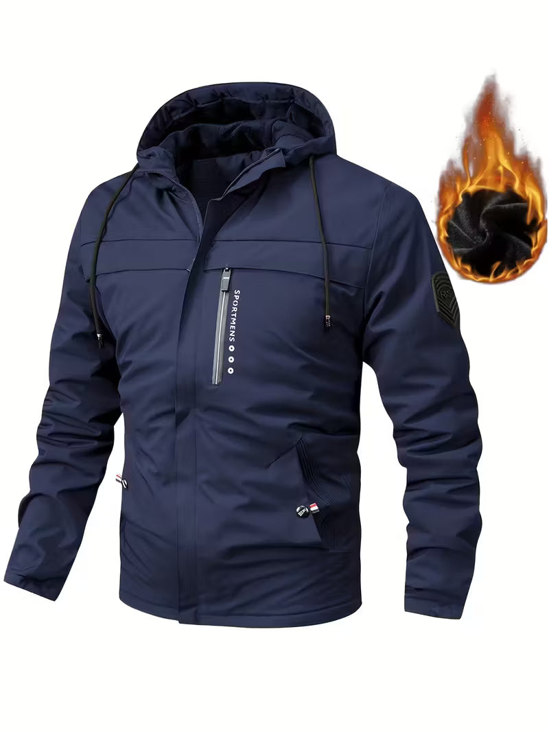 Men’s Hooded Fleece Winter Coat – Warm Casual Outdoor Jacket