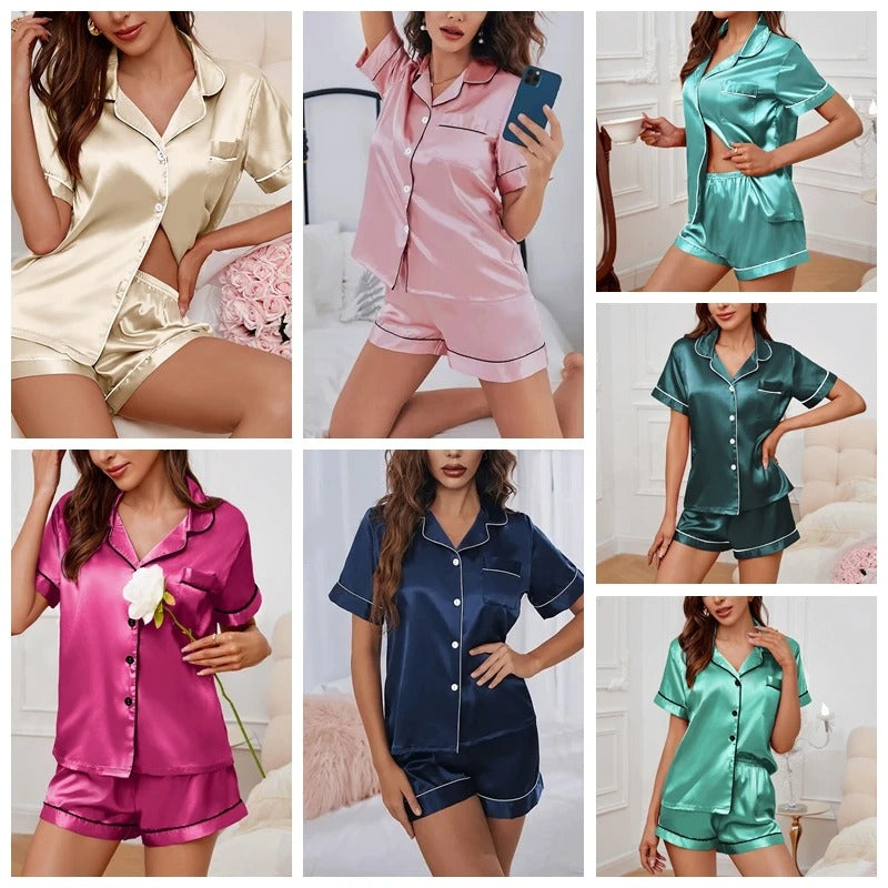 Women's Satin Pyjama Set – Soft, Silky Sleepwear for Night & Lounge