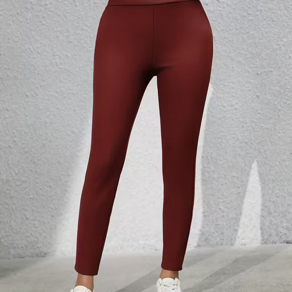 Casual Thermal Fleece Lined Leggings High-Rise Warm