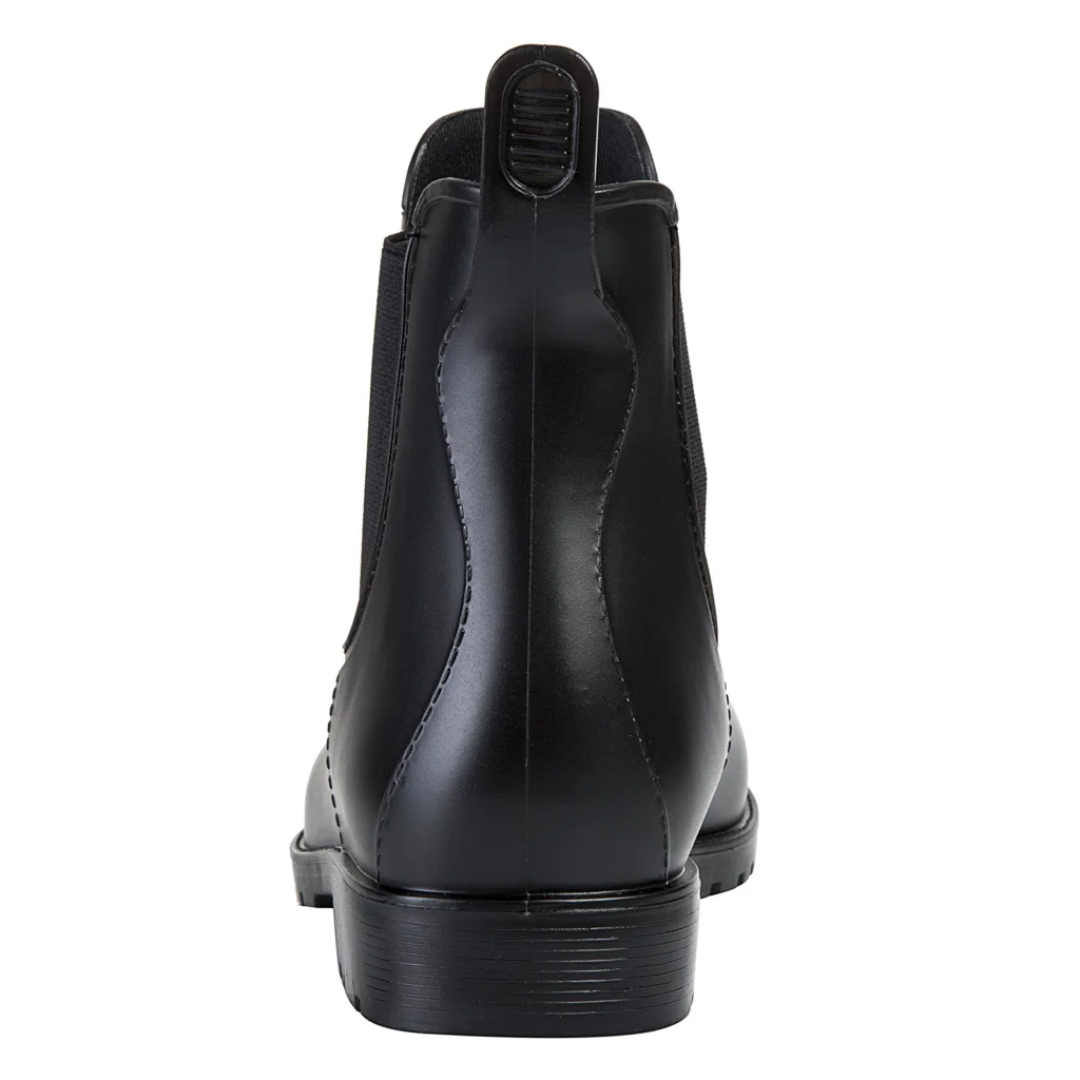 Women’s Waterproof Chelsea Boots – Black Rubber Ankle Rain Boots | RainBelle™