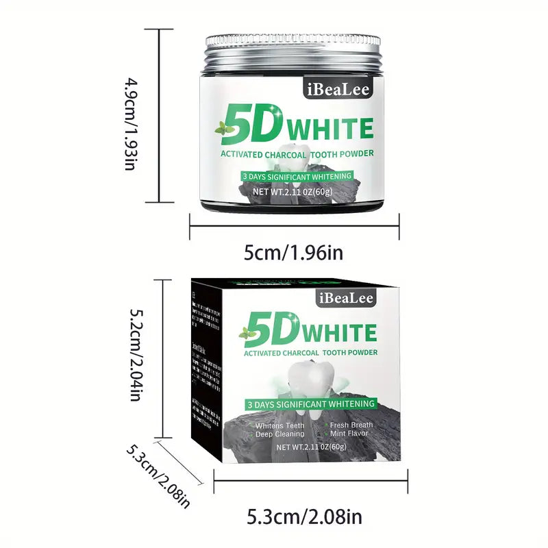 Activated Charcoal Teeth Whitening Cleaning Powder - 60g