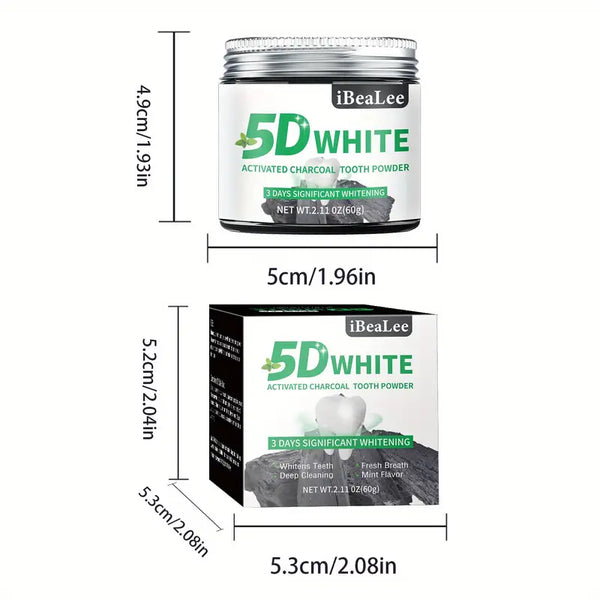 Activated Charcoal Teeth Whitening Cleaning Powder - 60g