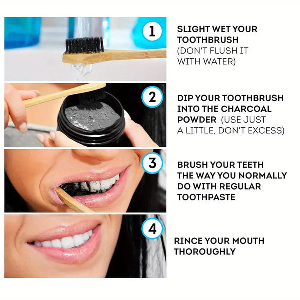 Activated Charcoal Teeth Whitening Cleaning Powder - 60g
