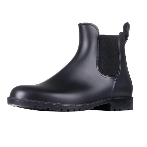Women’s Waterproof Chelsea Boots – Black Rubber Ankle Rain Boots | RainBelle™