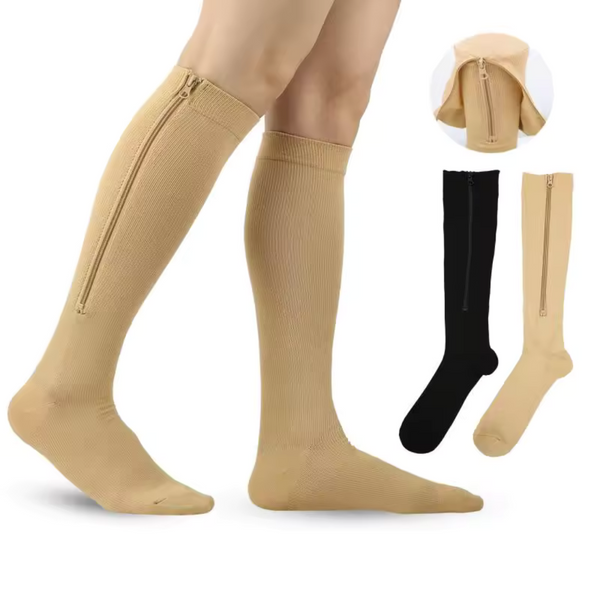 Zippered Compression Socks – Medical Support for Edema, Varicose Veins & Swelling Relief