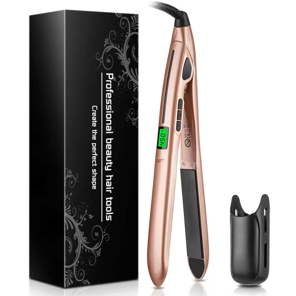 2-in-1 Ceramic Hair Straightener & Curler with LCD Display