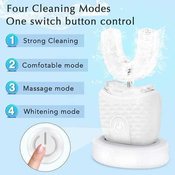 U-Shaped Electric Toothbrush | Automatic 360° Cleaning & LED Light