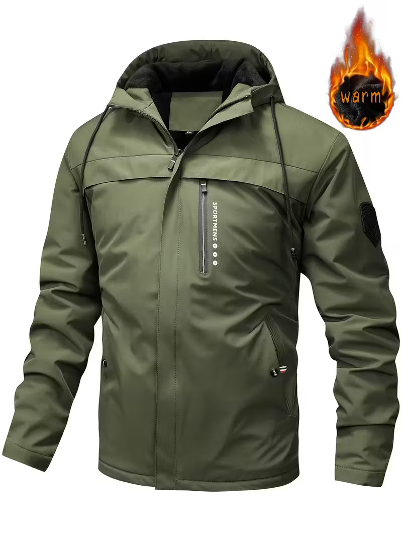 Men’s Hooded Fleece Winter Coat – Warm Casual Outdoor Jacket