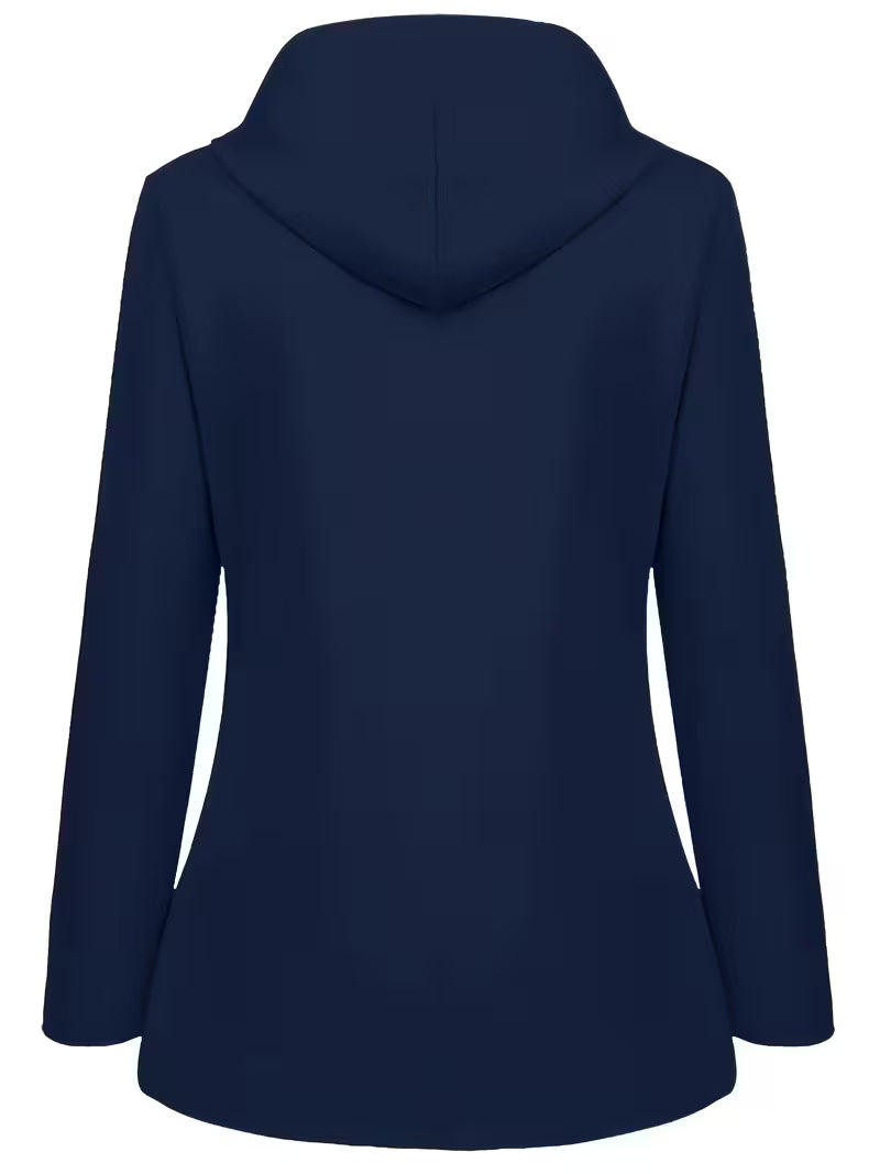 Women’s Waterproof Hooded Raincoat – Lightweight Rain Jacket with Striped Lining