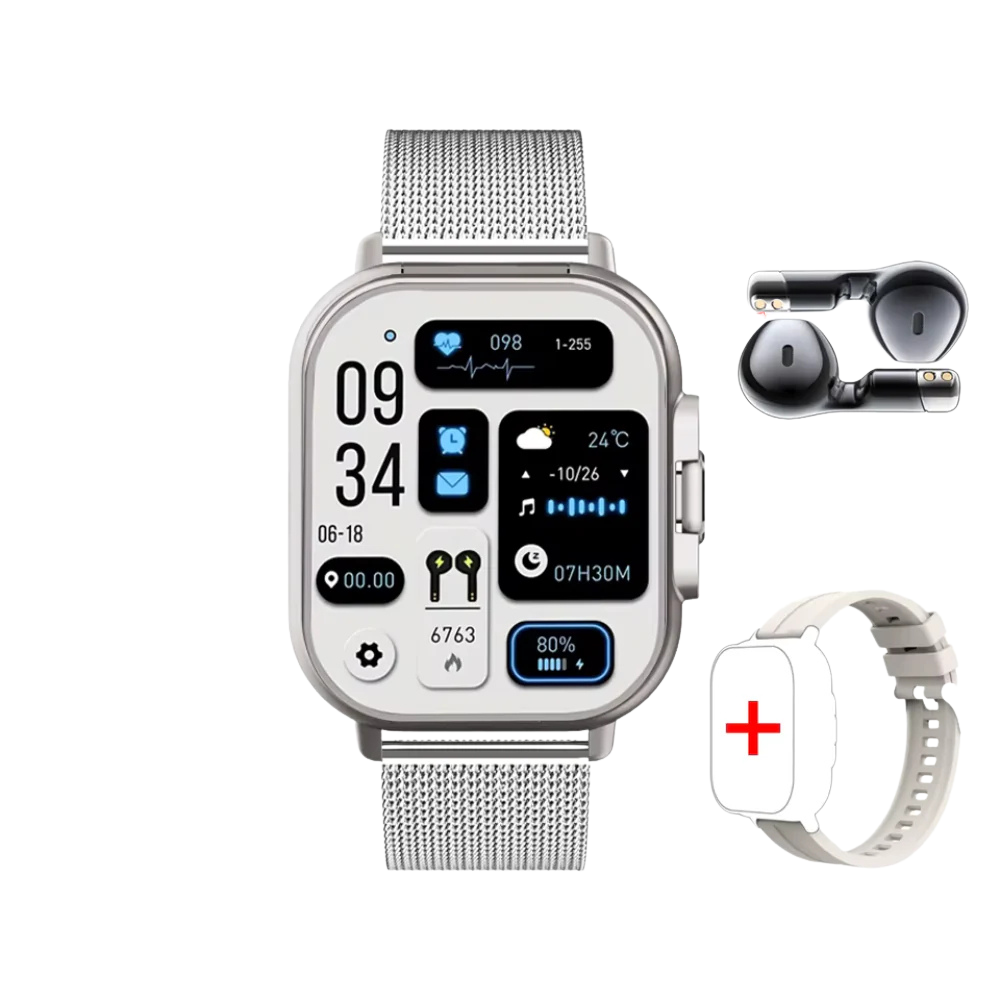 2-in-1 Smartwatch with Built-in Earphones