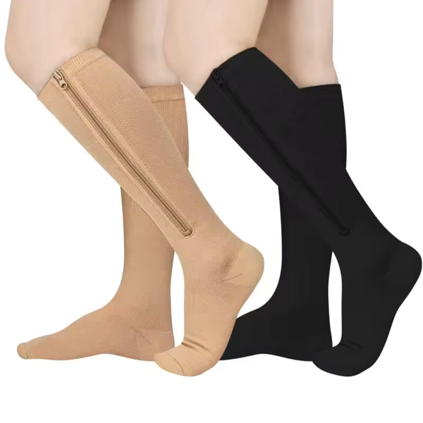 Zippered Compression Socks – Medical Support for Edema, Varicose Veins & Swelling Relief