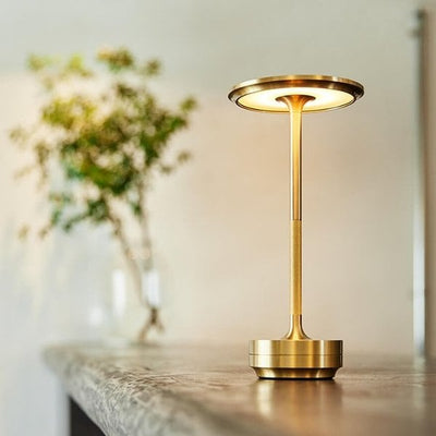 Sleek Metallic Cordless Table Lamp