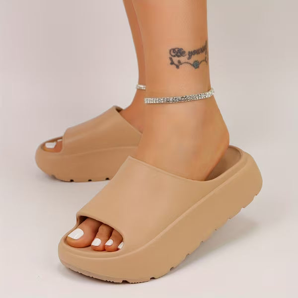 Women’s Platform Slide Sandals – Comfortable Thick Sole Summer Slides