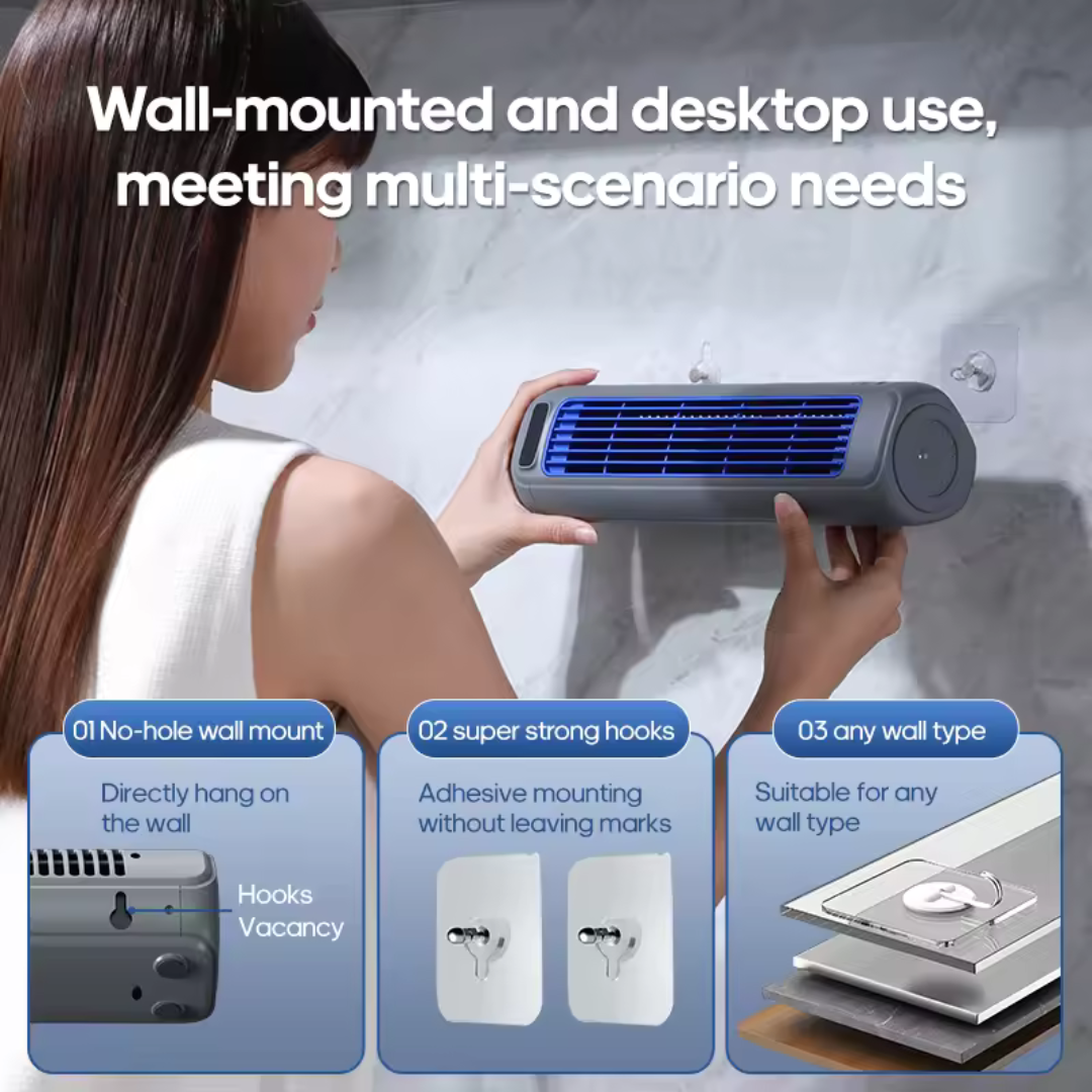 Rechargeable 3‑Speed Portable Tower Fan – Quiet USB Cooling