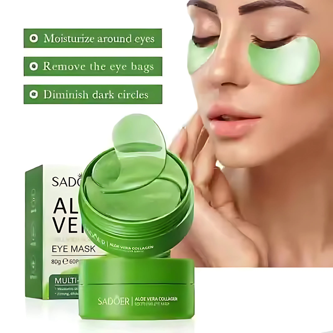 Aloe Vera Collagen Eye Mask – Soothe, Hydrate & Revive Tired Eyes (60 pcs)