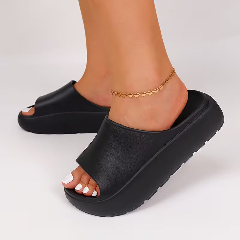 Women’s Platform Slide Sandals – Comfortable Thick Sole Summer Slides