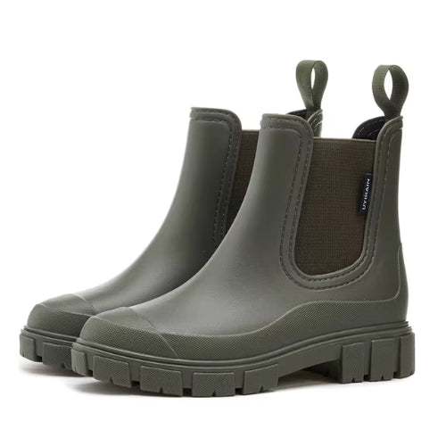 Women’s Chelsea Rain Boots – Waterproof Ankle Boots, Non-Slip & Stylish