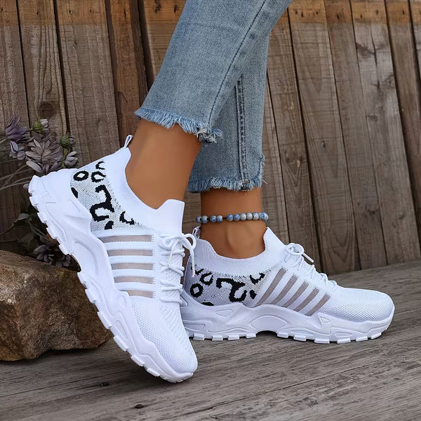 Women’s Breathable Lightweight Leopard Print Sneakers