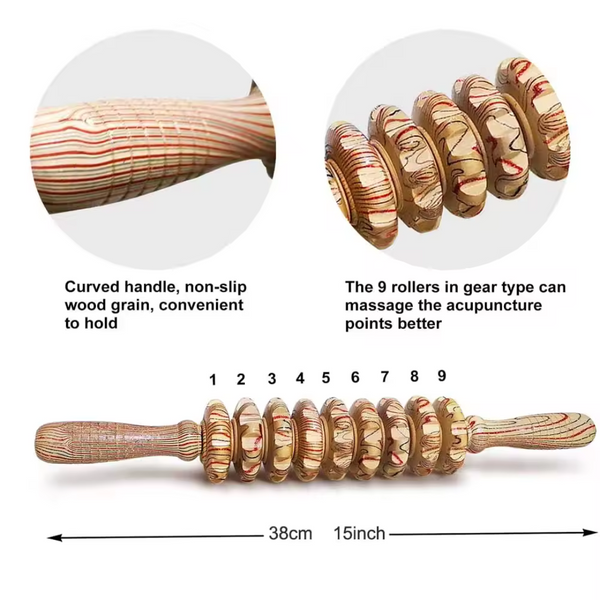 Wooden Anti-Cellulite Massage Roller