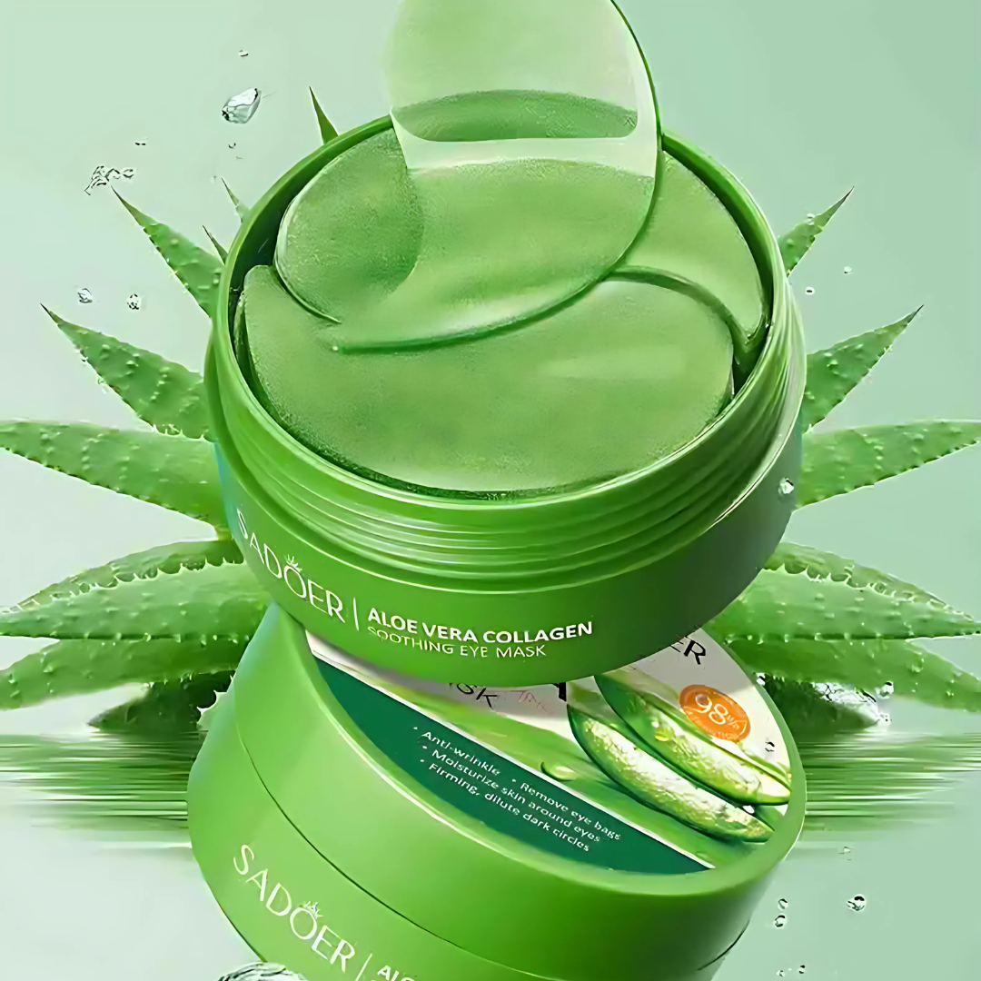 Aloe Vera Collagen Eye Mask – Soothe, Hydrate & Revive Tired Eyes (60 pcs)