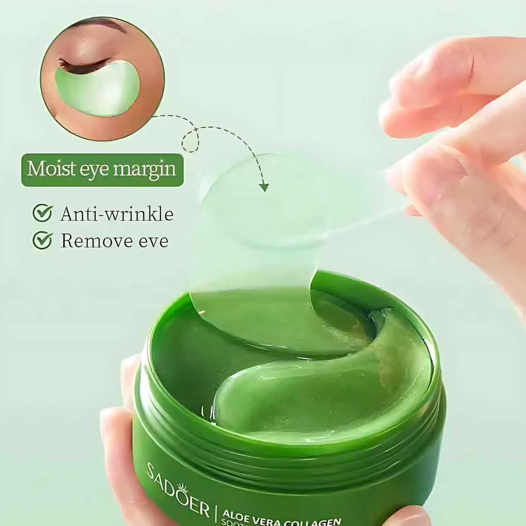 Aloe Vera Collagen Eye Mask – Soothe, Hydrate & Revive Tired Eyes (60 pcs)