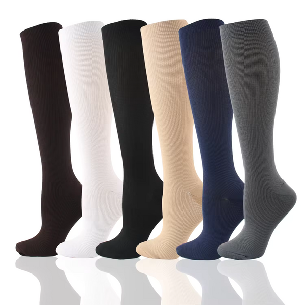 6 Pairs Compression Socks – Support Stockings for Circulation, Swelling & Travel