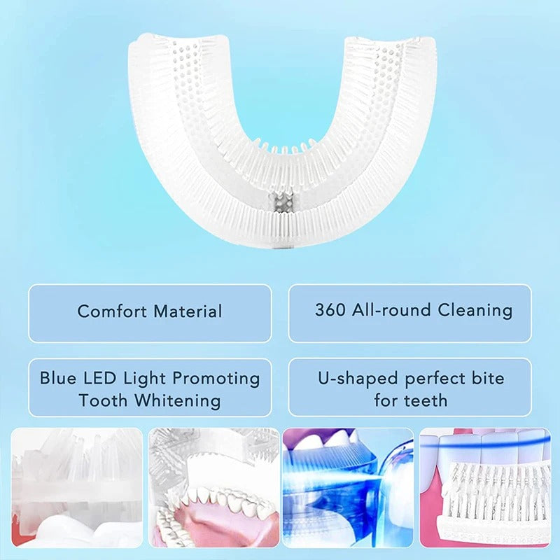 U-Shaped Electric Toothbrush | Automatic 360° Cleaning & LED Light