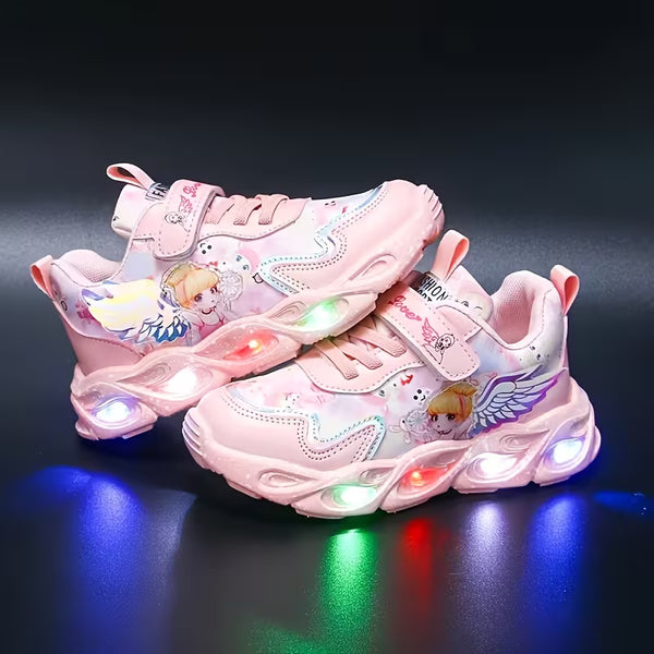 Kids LED Flashing Angel Wings Sneakers For Girls