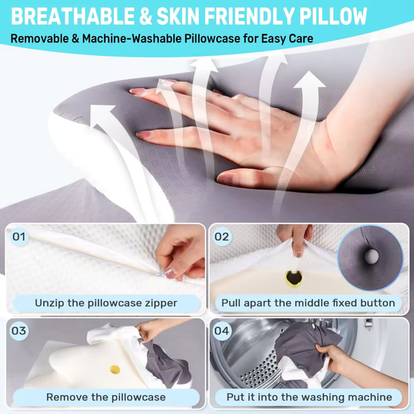 Ergonomic Memory Foam Neck Support Pillow