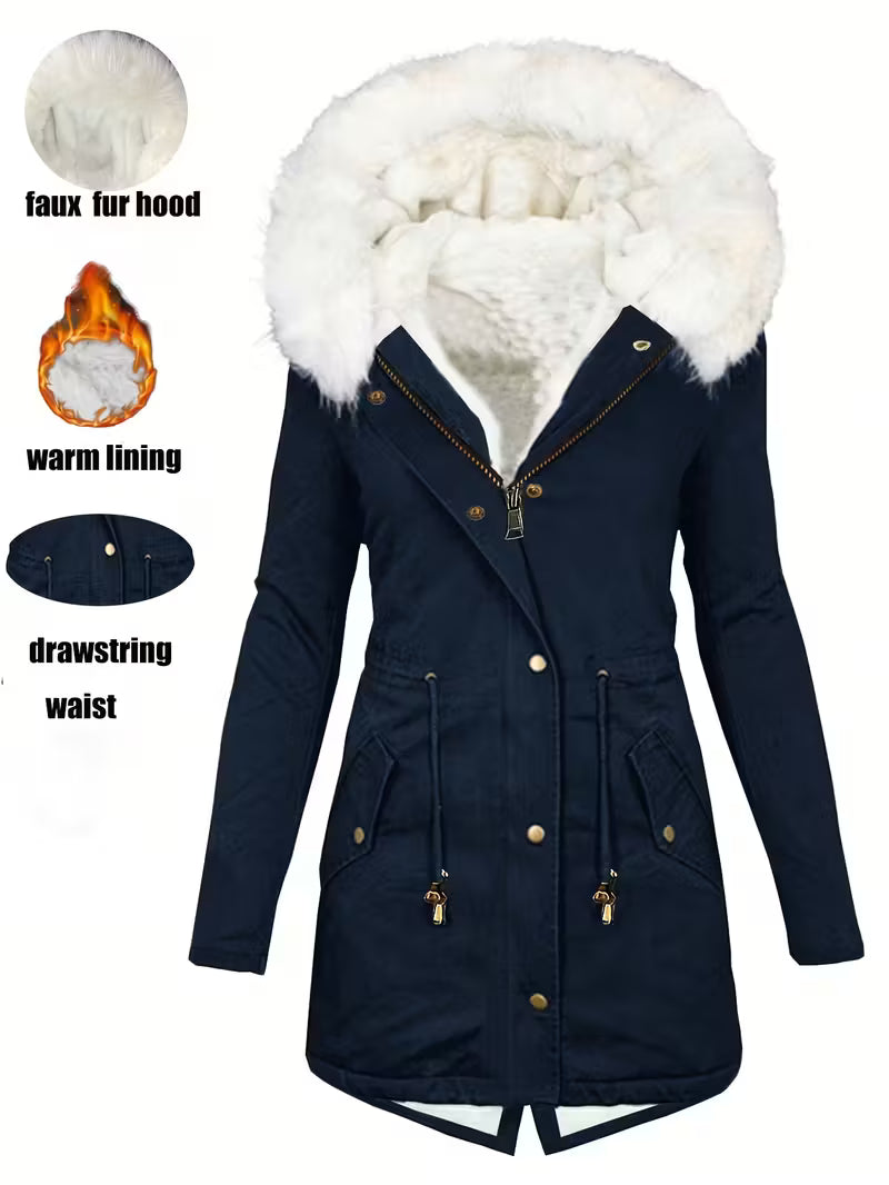 Women's Winter Coat with Hood – Warm Elegant Parka – Noelle